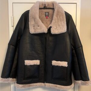 Vince Camuto Faux Leather & Fur Jacket